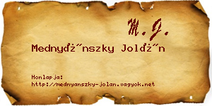 Mednyánszky Jolán névjegykártya